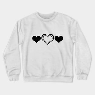 Three hearts black Crewneck Sweatshirt